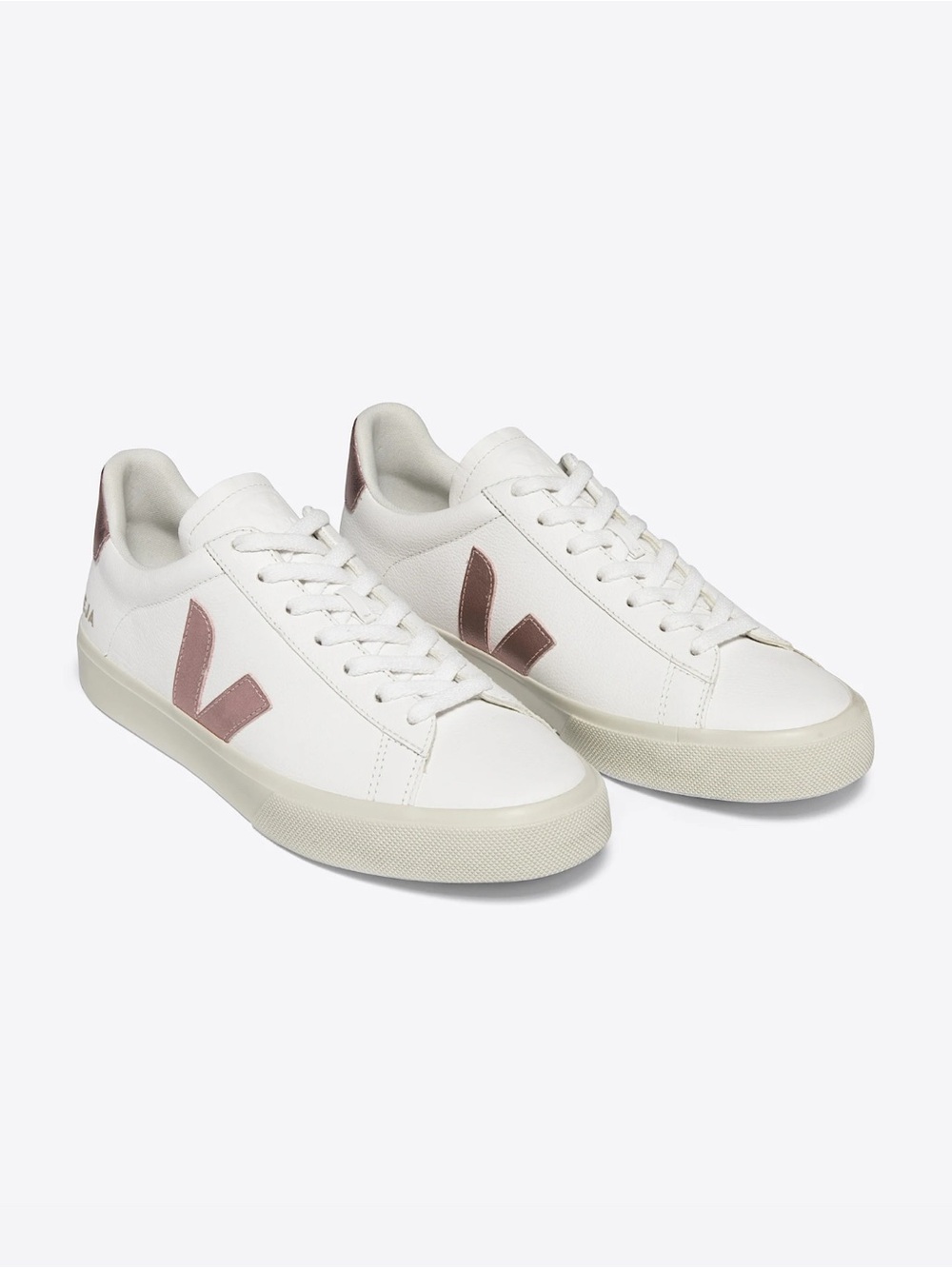 VEJA CAMPO LEATHER WHITE NACRE Rose Gold Sneakers Shoes Women’s Size 7
